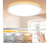 Tsim 30W 3000LM Lámpara de techo LED regulable, Lámpara de techo con control remoto, Iluminación de techo redonda, Lámpara de techo para baño Dormi...