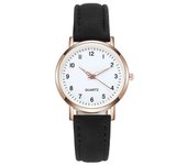 Relojes de Mujer Pequeño Cuarzo Analógico Reloj de Pulsera Casual Cuero Negro