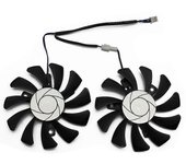 Enfriador de GPU GTX1050Ti de 75 mm y 2 pines Ventilador DUAL para enfriamiento de tarjeta gráfica Geforce GTX 1050Ti GTX-1050-Ti-4GT-OC Negro