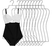 5 Pack Lencería Perchas Alambre de plata Forma del cuerpo Perchas de exhibición Bikini de metal Percha de traje de baño para trajes de baño Boutiqu...