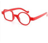 Retro Leopard Gafas de lectura asimétricas redondas y cuadradas Presbicia para mujeres y hombres A-rojo -3