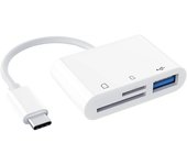Shindat Lector de tarjetas de memoria USB C a Micro SD TF, adaptador de lector de tarjetas de cámara 3 en 1