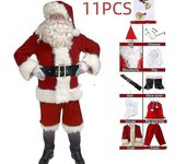 Disfraz de Santa Claus para hombres Disfraz de Santa Claus para adultos Traje de Santa Claus 11pcs S