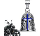 Estilo Retro Punk Campana Guardiana Campanas de Motocicleta Cruz de Hombre Campana de la Suerte Angel Wing Knight Bell Metal D