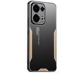 Para Oppo Reno13 5G (Global) Funda de teléfono Aleación de aluminio + TPU + Cubierta trasera de PC - Oro Multicolor Gold