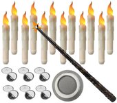 Vela flotante de 12 piezas con varita Vela flotante mágica remota Velas colgantes sin llama para decoración navideña B Blanco