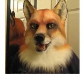 Halloween Máscara espeluznante Máscara de animal Disfraz de cosplay de cabeza completa Casco de látex zorro