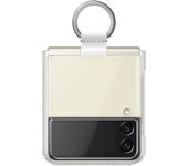 Funda protectora transparente compatible con Galaxy Z Flip 3 con anillo transparente