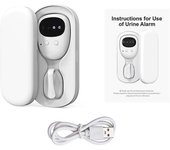 Sensor de alarma inalámbrico recargable para mojar la cama Monitor de vibración fuerte para niños niños niñas - Blanco
