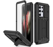 Para Samsung Galaxy S21 Ultra 5G R-JUST Holder Funda de 3 pruebas Negro
