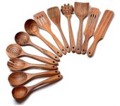 Cucharas de madera para cocinar, 12 paquetes de utensilios de madera para cocinar utensilios de cocina Set U de cocina de madera