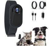 Collar de cámara para gatos, sin necesidad de WiFi, sin aplicación, cámara de collar para gatos con grabación de video, cámara corporal para