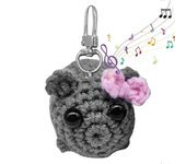Juguete de peluche de hámster triste meme de música de sonido llavero de hámster triste kawaii juguete de peluche de hámster triste para llave de c...