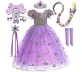 Rapunzel Para Niñas Vestidos Púrpuras Disfraz De Lujo Vestidos De Noche De Fiesta De Graduación Vestidos De Juego De Rol Vestidos Conjuntos Rapunze...