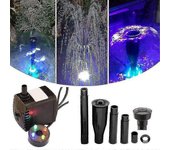 Bomba eléctrica de agua 600l/h con 4 led para estanque de peces de jardín al aire libre - fuente pequeña Enchufe de la UE