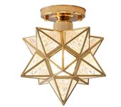 Lámpara de techo Estrella de cinco puntas Luz de techo Pasillo Pasillo Balcón Lámparas pequeñas Plancha Oro B