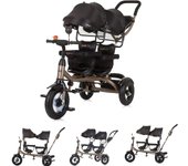 Chipolino Twin Tricycle 2Play Dos Niños Hasta 50 Kg Manillar Con Neumático De Goma oro negro