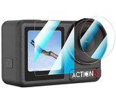 2 juegos de película de vidrio templado para DJI Osmo Action 5 Pro Protector de pantalla de 0,4 mm + protector de lente