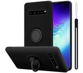 Funda protectora Samsung Galaxy S10 5G Funda de TPU - Diseño líquido con anillo VERDE LÍQUIDO