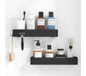 Heyone Shower Caddy - Paquete de 2 organizadores de ducha a prueba de óxido, estantes de ducha sin taladros y de secado rápido para ducha interior ...