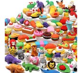 Paquete de 50 gomas de borrar de animales para niños, mascotas de escritorio a granel, premios para el aula, juguetes de caja del tesoro para útile...