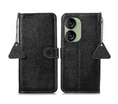 Para Asus Zenfone 10 5G / 9 5G genuina cubierta de cuero de vaca RFID bloqueo billetera soporte teléfono Case-verde Negro