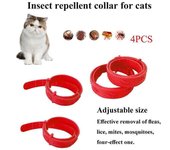 Nuevo collar removedor de pulgas y garrapatas para perros perros para perros perros anti pulgas y gatos para cachorros, collar para perros Rojo 4pc...