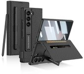 Para Samsung Galaxy Z Fold 6 Estuche de billetera, protector de pantalla incorporado, soporte para tarjetas, estuche plegable de cuero con soporte ...
