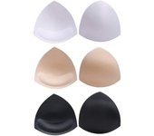 Bra Pads Bikini Pad Bra Inserts Push-up Pad, 3 colores, forma de triángulo, negro 3 pares