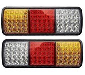 2 piezas de 12 V 75 luces traseras LED impermeables para camión, furgoneta, autobús, remolque, luces de remolque, indicador de señal, freno St Como...
