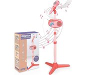 Máquina de karaoke para niños para niñas con soporte ajustable, micrófono de karaoke Bluetooth con cambiador de vioce, grabadora de canto - micrófo...