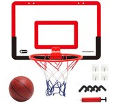 Tablero de baloncesto de puerta colgante transparente Tablero de baloncesto sin golpes con 1 red de canasta 4 gancho 1 baloncesto RD
