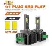 -d3s Led Canbus Faros Xenón Hid D1s D2s D2h D1r D3r Turbo Led 50000lm 6000k Blanco 90w High Low Beam Plug And Play 12v Auto