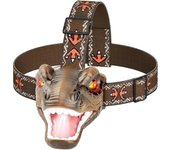Lertenys Linterna de cabeza de dinosaurio para niños LED Toys T-Rex Linterna frontal mini portátil con linterna brillante 3 modos de luz de casco d...