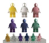 DIY Minifig Imitación Aleación Galvanoplastia Oro Plata Hombre Muñeca a Granel Compatible 9686 Wedo Bloques de Construcción Técnicos Ladrillos Jugu...