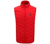 Chaleco calefactable para hombres y mujeres, chaleco calefactor ligero de plumón, chaqueta calefactable eléctrica para exteriores rojo M