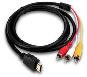 Cable HDMI a RCA, 1080p Hdmi a 3rca Set Top Box Hd Conversion Cable, rojo amarillo blanco Adaptador de cable de audio y video para Tv Hdtv Dvd - 1.5m
