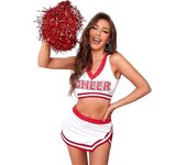 Unbrand Disfraz de animadora para mujer Sexy Musical Uniforme Conjunto de Traje De Fantasía Rojo M