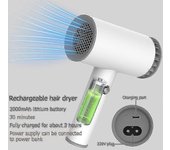 Usb Secador de pelo inalámbrico Versátil Portátil recargable Herramientas de peluquería Doméstica Salón peluquería Secador eléctrico