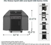 Cubierta de parrilla de 52 pulgadas para Weber Spirit 200 y 300 series, cubierta de parrilla de barbacoa para parrilla al aire libre, cubierta de b...