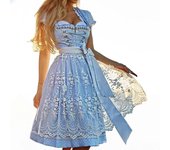 Disfraz de Oktoberfest de mujeres Dirndl alemán Disfraz de traje Fiesta de carnaval bávara Azul claro M