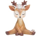 Ubiuo Figuras de ciervo juguetes decoración 4.3 ", lindo cervatillo doe Navidad decoración del hogar adorno de resina adorno de pastel decoración d...