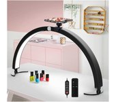 2024 nueva lámpara de media luna para mesa de manicura, con soporte para teléfono móvil, lámpara de tecnología de manicura de 29 pulgadas y 40W, lá...