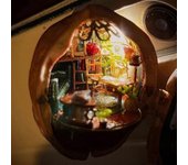Casa De Muñecas De Cáscara De Nuez, Pequeño Mundo Dentro De Nueces, Casa De Muñecas De Cáscara De Nuez Hecha A Mano Mini Biblioteca, Resina Nut Sec...