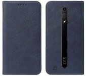 Para Ulefone Armor X12 Funda de teléfono de cuero con cierre magnético Azul