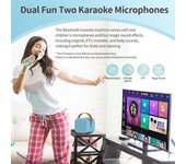 Máquina De Micrófono De Karaoke Para Niños, Máquina De Karaoke Con Micrófonos Inalámbricos, Micrófono De Karaoke, Juguete De Niños Con Efectos De C...
