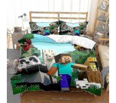Minecraft Series Cubierta nórdica de tres piezas Lijada Set_h de dos piezas C 135*200two-piecesuit