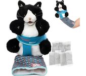 unbrand Luchador de títeres de gatos, títeres de mano de gatos juguetes de animales de peluche, con acolchado resistente para un juego interactivo ...