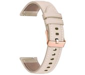 Correa de reloj para Garmin Venu / Sq / Sq 2/2 Plus, correa de cuero de vaca genuina de 20 mm con hebilla de oro rosa Multicolor Apricot