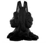 Vestido largo de las mujeres Plumas acampanadas Vestido de mangas acampanadas Perfecto para despedidas de soltera Un tamaño Black